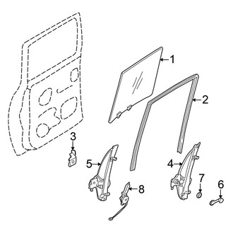 Nissan OE - Rear Door - Glass & Hardware (Crew Cab)