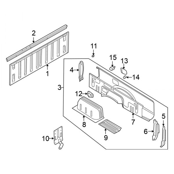 Pick Up Box - Front & Side Panels (Crew Cab, Short Bed)