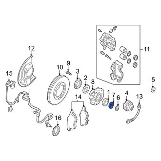 Nissan OE - Rear Drive Axle Shaft Bearing Nut