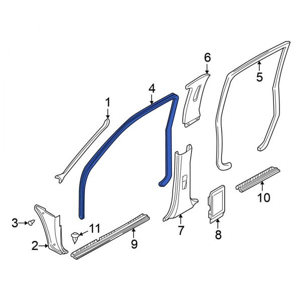 Nissan OE 769227Z001 Front Left Door Opening Trim