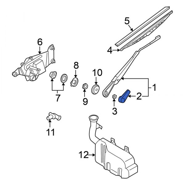 Back Glass Wiper Arm Cover