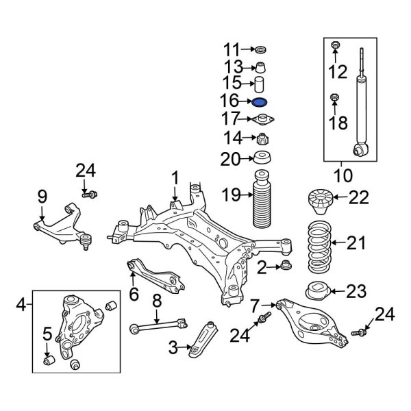 Nissan OE 55338CA001 Suspension Shock Absorber & Strut Mount Gasket