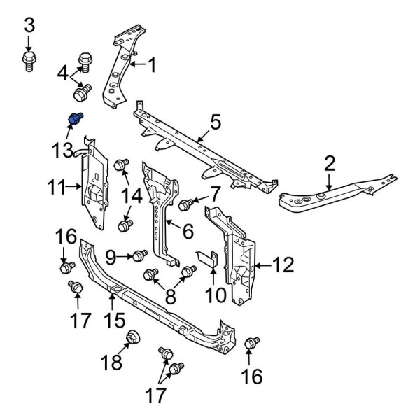 Radiator Support Side Panel Bolt