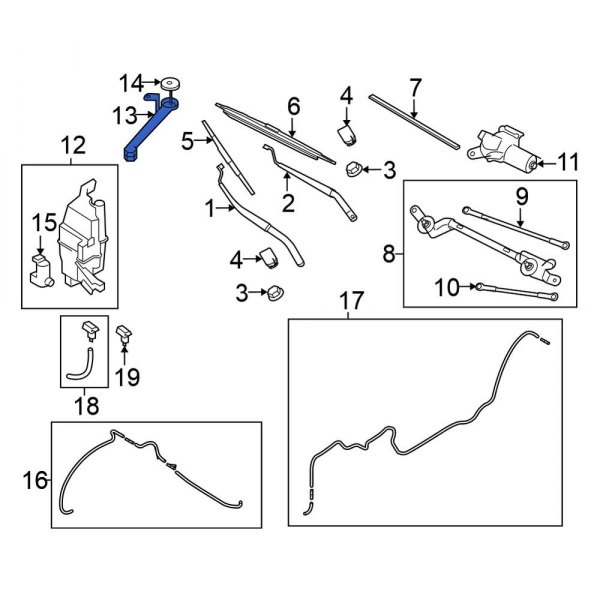 Washer Fluid Reservoir Filler Pipe