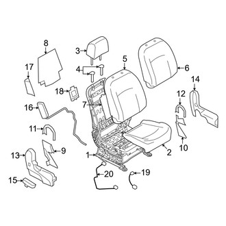 Nissan OE - Seats & Tracks - Passenger Seat Components (With Fold, Flat Seat)
