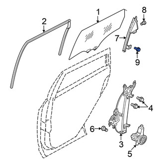 Nissan OE - Lower Door Window Glass Surround Channel Bolt