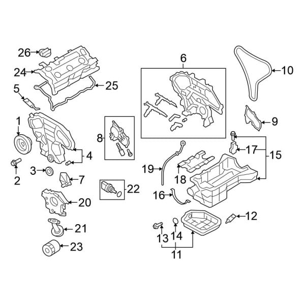 Nissan OE 23797JA10B - Left Engine Timing Cover Gasket