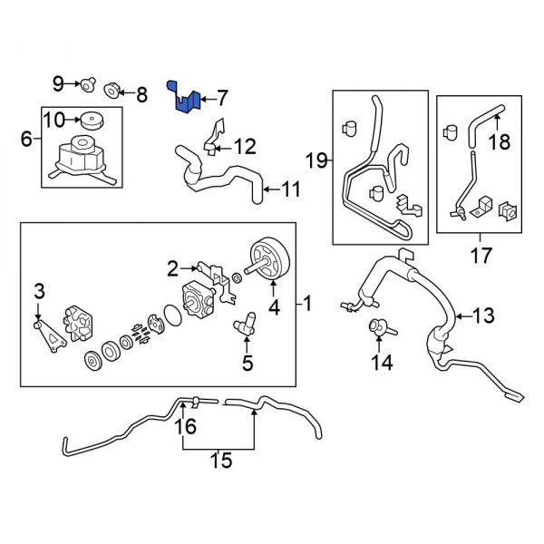 Power Steering Pump Reservoir Bracket