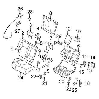 Nissan OE - Seats & Tracks - Rear Seat Components (Right Side), (Sport Utility)