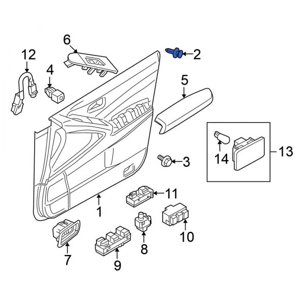 Nissan OE 0155305153 - Body A-Pillar Trim Panel Clip