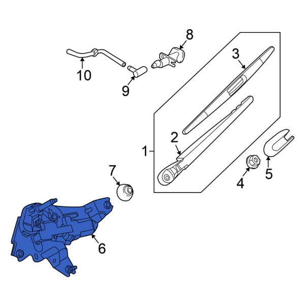 Back Glass Wiper Motor