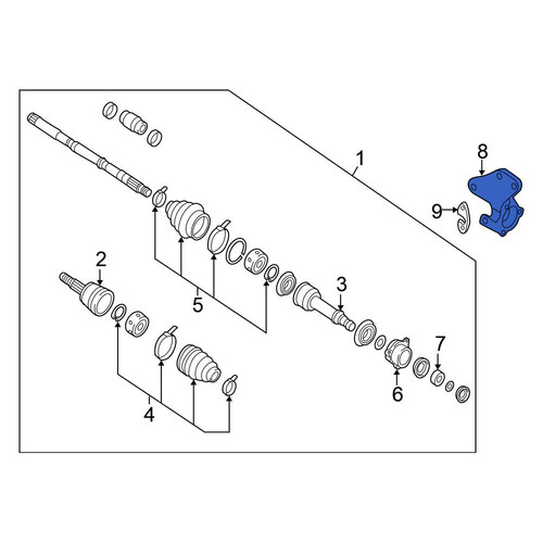 大型掛軸　鷲図 Nissan OE 397803JA0A - Right CV Axle Shaft Carrier Bearing Bracket