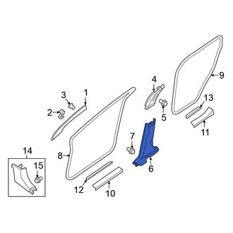 Nissan OE - Left Lower Door Pillar Post Trim Set