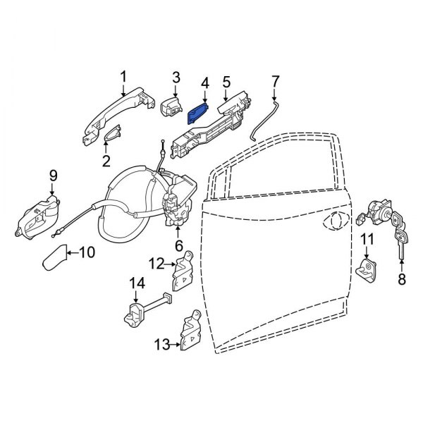 Exterior Door Handle Cover Gasket