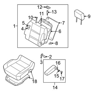 Nissan OE - Seats & Tracks - Front Seat Components (Manual Passenger Seat, W/O Side Air Bag)