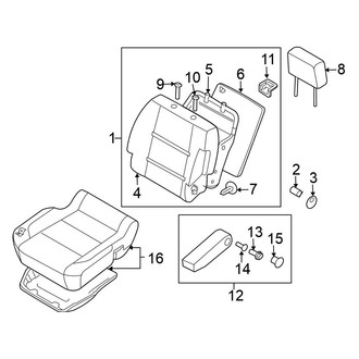 Nissan OE - Seats & Tracks - Front Seat Components (Manual Passenger Seat, With Side Air Bag)