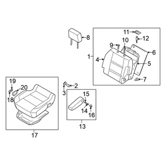 Nissan OE - Seats & Tracks - Front Seat Components (Power Passenger Seat, W/O Side Air Bag)