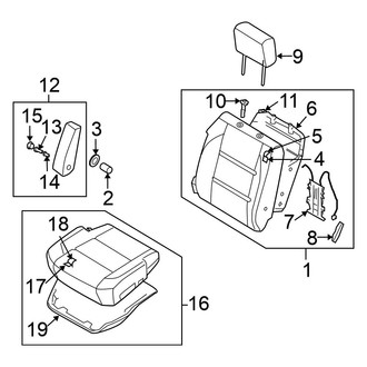 Nissan OE - Seats & Tracks - Front Seat Components (Manual Driver Seat, W/O Side Air Bag)