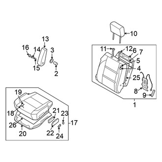 Nissan OE - Seats & Tracks - Front Seat Components (Power Driver Seat, W/O Side Air Bag)