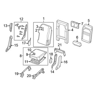 Nissan OE - Seats & Tracks - Front Seat Components (Center Seat)