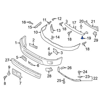 Nissan OE - Bumper Cover Support Rail Rivet
