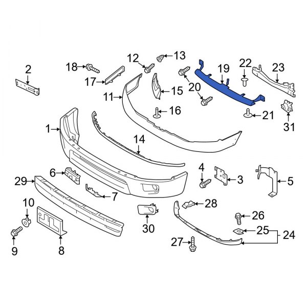 Bumper Cover Support Rail