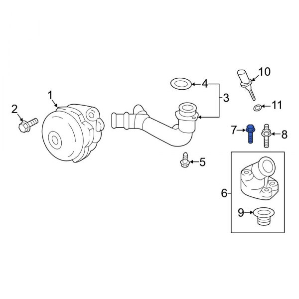 Nissan OE 11035EZ48C Engine Coolant Thermostat Housing Bolt