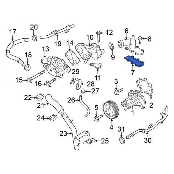 Engine Coolant Water Inlet Gasket