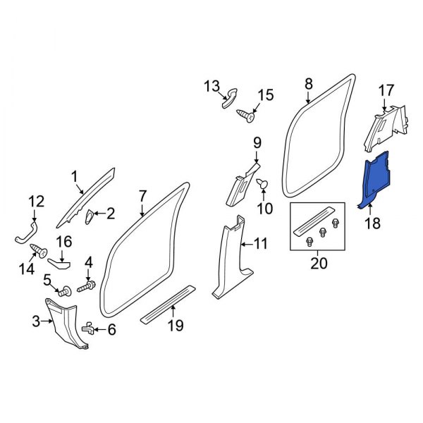 Body C-Pillar Trim Panel