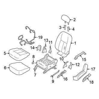 Nissan OE - Seats & Tracks - Driver Seat Components (Split Bench), (S / SV)