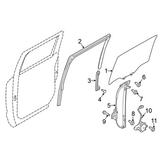 Nissan OE - Rear Door - Glass & Hardware (Crew Cab)
