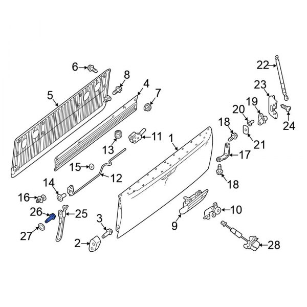 Tailgate Support Cable Bolt