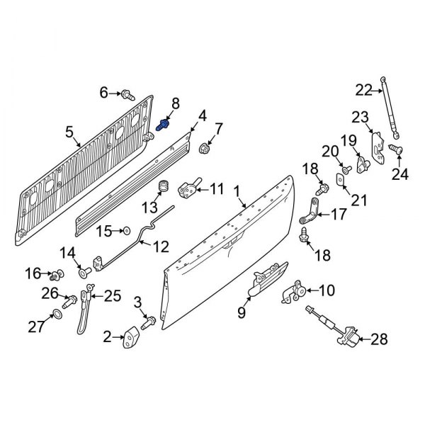 Tailgate Trim Cover Clip