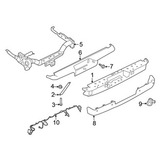 Nissan OE - Rear Bumper - Bumper & Components (With Trailer Hitch, With Lower Cover)