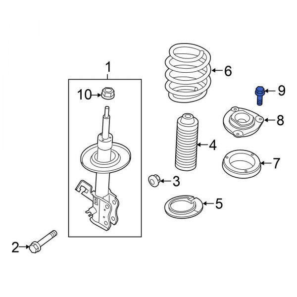 Suspension Strut Mount Bolt