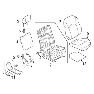 Nissan OE - Seats & Tracks - Passenger Seat Components (With Heat, W/O Recaro Seat)
