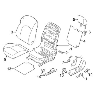 Nissan OE - Seats & Tracks - Driver Seat Components (With Heat, W/O Recaro Seat)