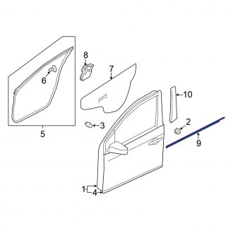 Nissan OE - Front Left Outer Door Belt Molding