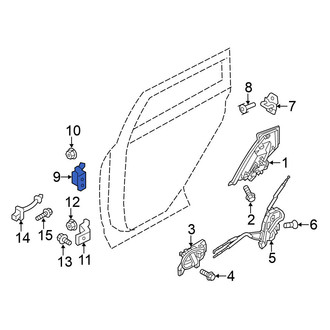 Nissan OE - Rear Left Upper Door Hinge