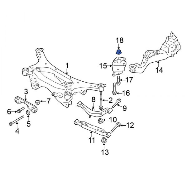 Nissan OE 54588JG00A - Inner Suspension Trailing Arm Nut
