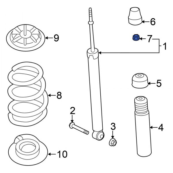 Suspension Shock Absorber Nut