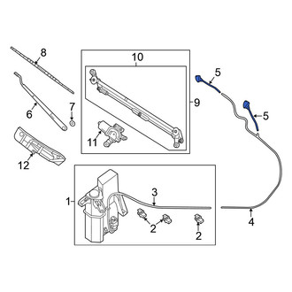Nissan OE - Front Left Windshield Washer Nozzle