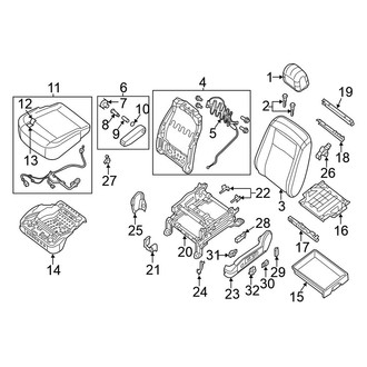 Nissan OE - Seats & Tracks - Driver Seat Components (With Power)