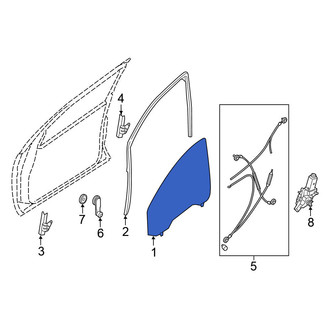 Nissan OE - Front Left Door Glass