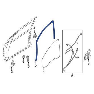 Nissan OE - Front Left Upper Window Channel