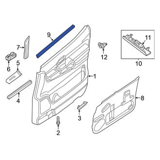 Nissan OE - Front Left Inner Door Window Belt Weatherstrip
