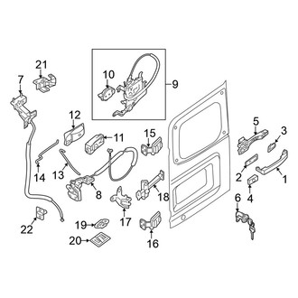 Nissan OE - Back Door - Lock & Hardware (Right Door), (Standard Cargo Van)
