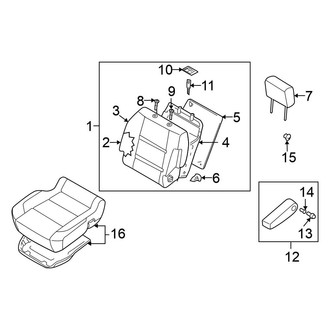 Nissan OE - Seats & Tracks - Passenger Seat Components (W/O Side Air Bag)