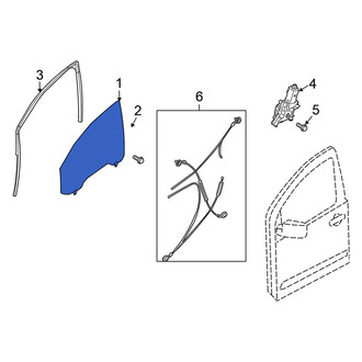 Nissan OE - Front Right Door Glass