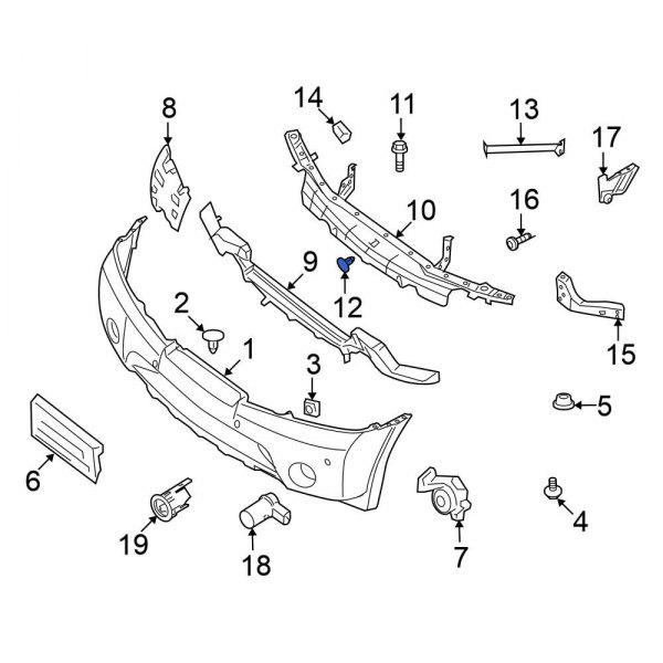 Bumper Cover Reinforcement Beam Clip